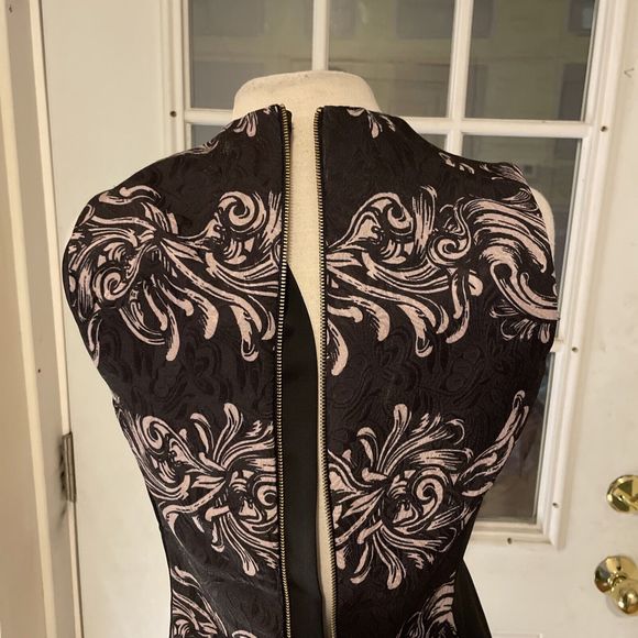 H&M Sleeveless Black Pencil Size 10 Body Con Dress y2k Pattern - Picture 14 of 15